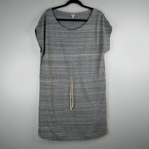 J. Crew Gray Drawstring Cord Waistband Cover Up Cotton Dress Size L